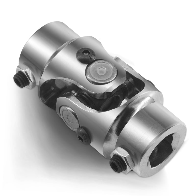 3/4 DD X 3/4 DD Steering Shaft Universal U Joint Coupling, Powder Coated Universal Steering Shaft Coupler Chrome Steel, 3/4" DD to 3/4" DD Single Steering Shaft Joint
