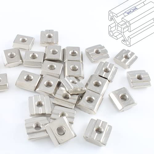 3030 Series Sliding T Nuts M5 Thread 8mm T-Slot, 50 Pcs 30Series M5-50Pcs