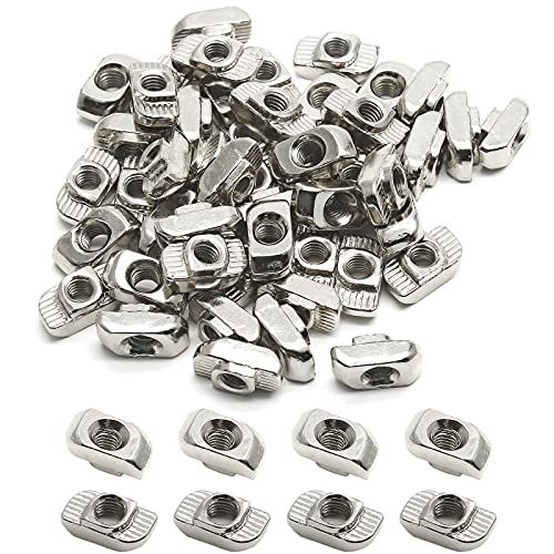 Sliding T Nuts, M8 Thread, 10mm T-Slot, 50 Pcs 40S-M8