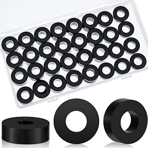 Fabbay 50 Pack Rubber Washers Assortment Kits, 3/4" OD x 3/8" ID x 1/4" Thickness Anti Vibration Neoprene Rubber Spacer Black Round Bushing for Home Hose Garden Screw Car Accessories