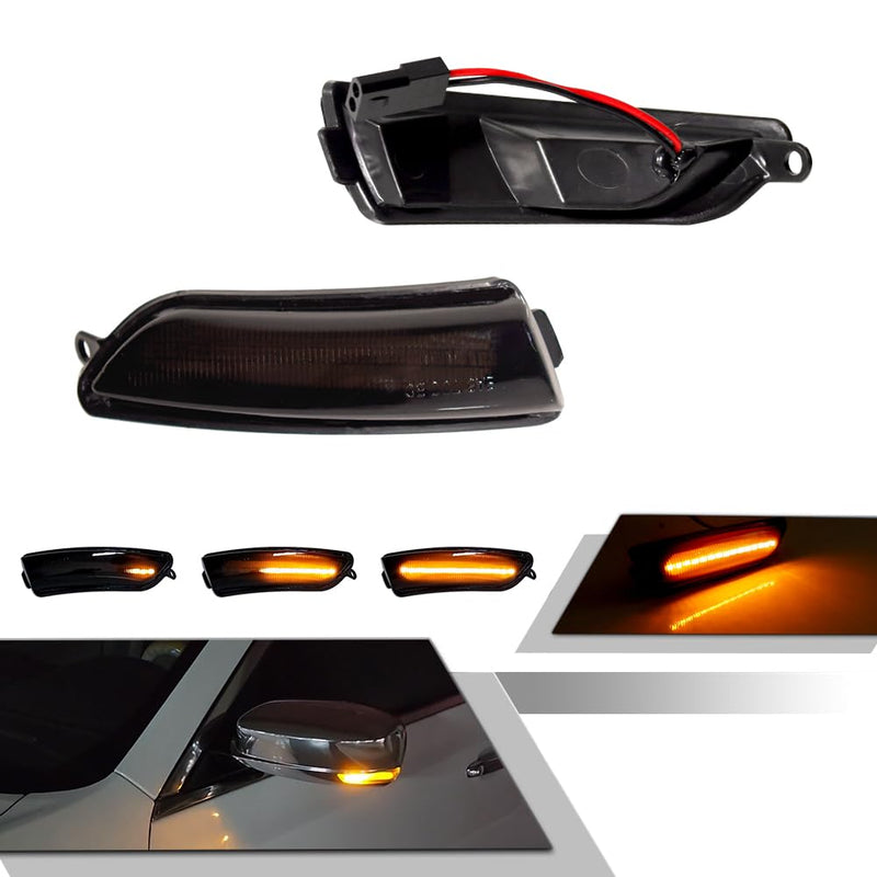GTINTHEBOX Smoked Lens Sequential Amber LED Side Mirror Blinker Turn Signal Lights For 2011-2020 Chrysler 300 Side marker Lamp