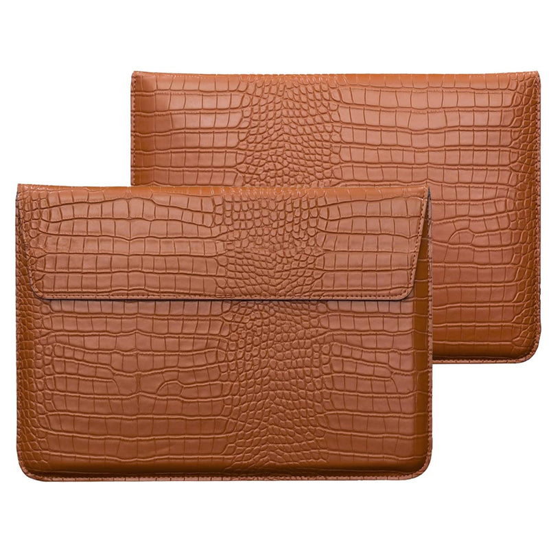 Laptop Sleeve with Stand, PU Leather Flap Style Case Bag for 2024 MacBook Air 13.6 inch M3 A3113 M2 A2681 2022 Air 13 2018-2021 M1 A2337 A2179 A1932 MacBook Pro 13 M1 M2 2016-2020, Brown