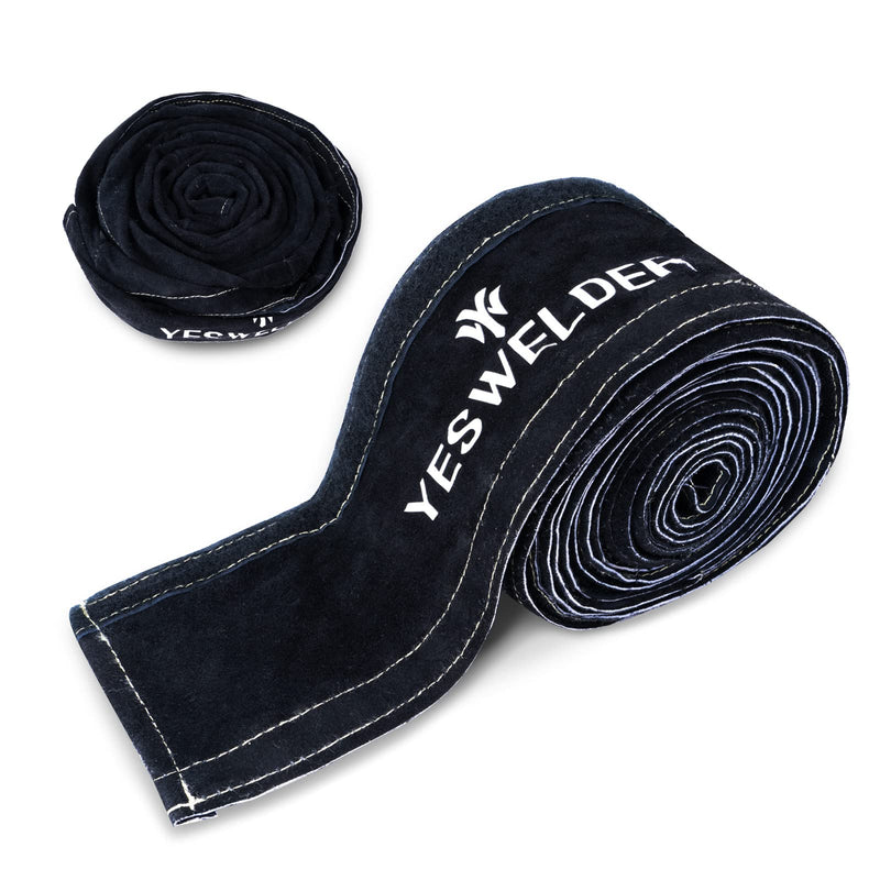 YESWELDER TIG Welding Torch Cable Cover Flame Resistant Leather Black Cover 7.6 Meters(25 Feet Length) 25 Feet(7.6 Meters)