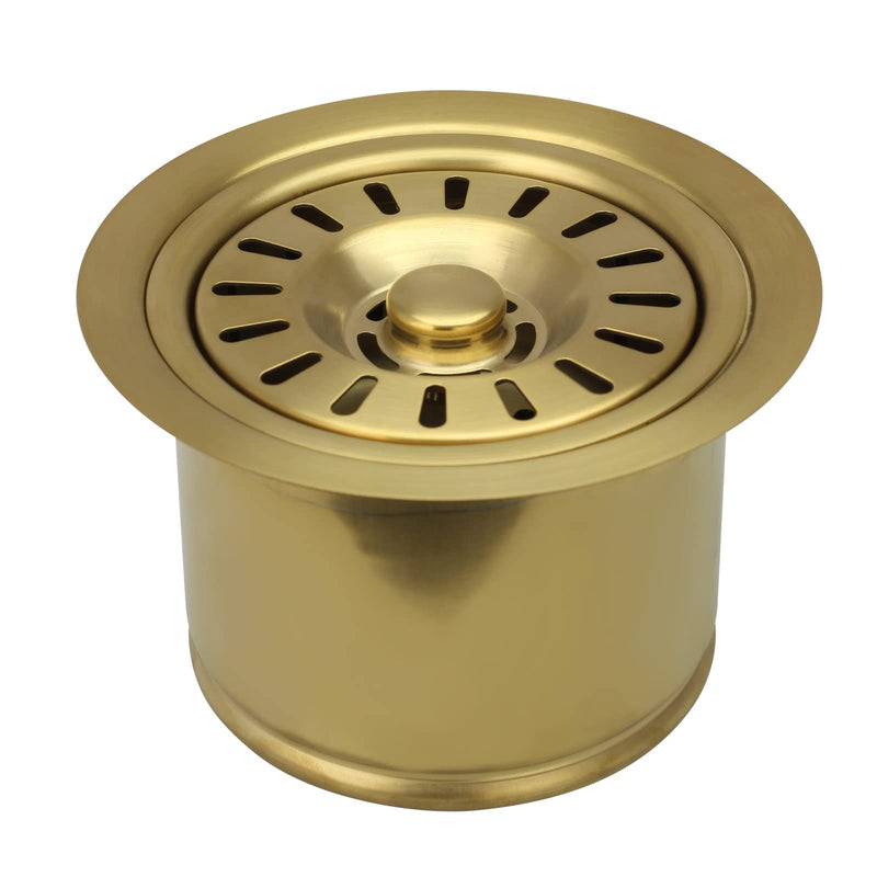 Akicon Kitchen Sink Brass Gold Finish Garbage Disposal Flange Stopper, One Size Disposal Rim, Fit 3-1/2 Inch Standard Sink Drain Hole 2.85" Height Brushed Gold