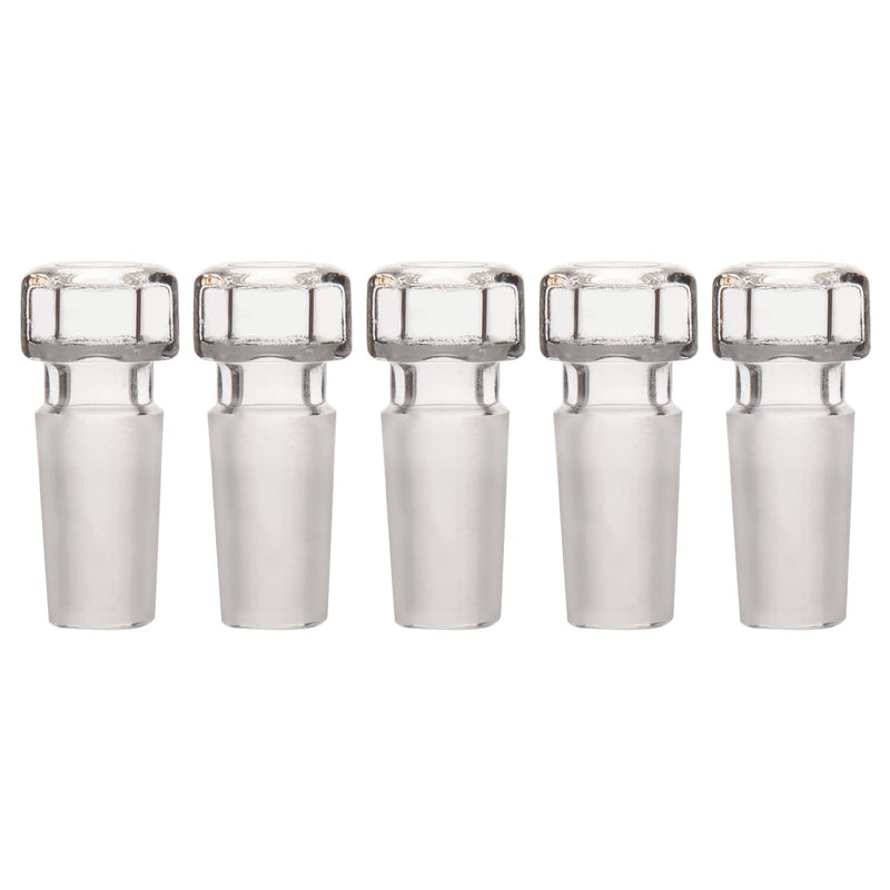 stonylab Glass Hex Head Hollow Stopper, Hexagonal Glass Stopper for 14/20 Outer Joint with Closed Bottom, Ideal for Sealing Lab Glassware, for Laboratory Use Only (5 Packs) 14/20 Joint