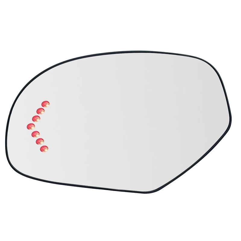 Driver Side Heated Mirror Glass Replacement For 2007-2013 Cadillac Escalade Yukon Suburban Silverado GMC Sierra Tahoe Avalanche Sierra - Side Mirror with Rear Holder and Turn Signal Left (Driver Side)