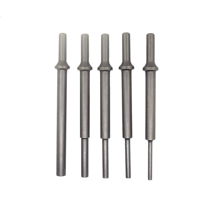 7" (177mm) Extra Long .401" Air Hammer Drift Punch Set 3/16" to 1/2" Punches Bits Compatible with ATD-5736