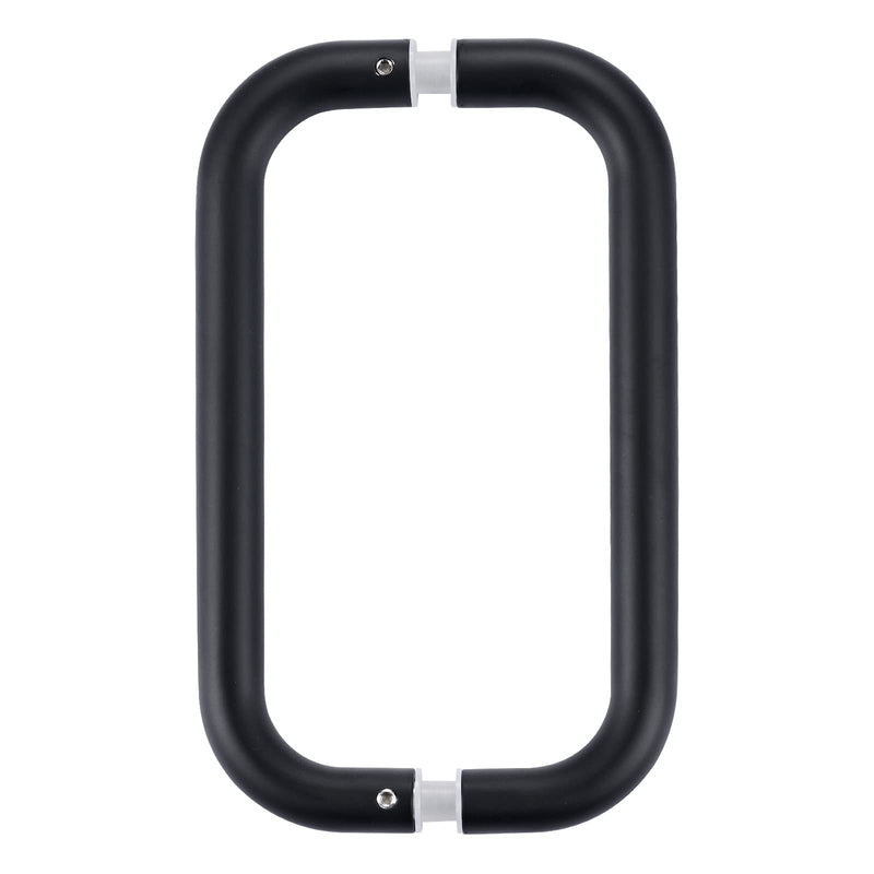 Ranbo Matte Black 8" （CTC） Tubular Back-to-Back Shower Door Handle，3/4" Diameter Pull Handles with Metal Washers, for 1/4"- 1/2" Thick Glass and 1-3/8" - 2-1/6" Thick Wooden or Metal Doors 8 Inch 8" Matte Black