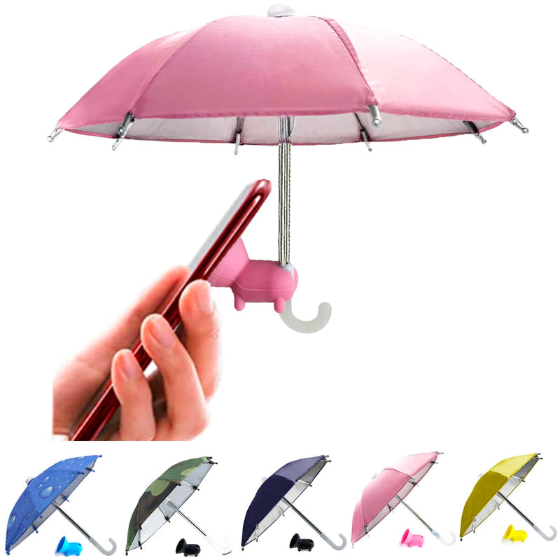 UV Protection Phone Umbrella for Sun,Universal Adjustable Piggy Suction Cup Phone Stand Umbrella for Phone,Stand Sun Visor,Sun Shade Cover Cell Phone Umbrella Sun Shade Pink