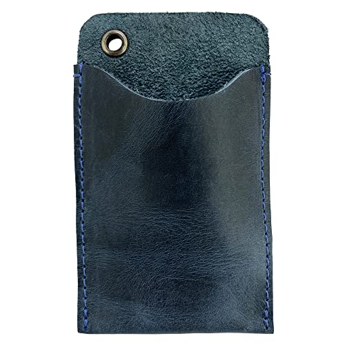 Hide & Drink, EDC Pocket Slip, Multitool Sleeve & Pen Holder for Everyday Use, Camping Accessories, Small Tool Organizer, Full Grain Leather, Handmade Slate Blue