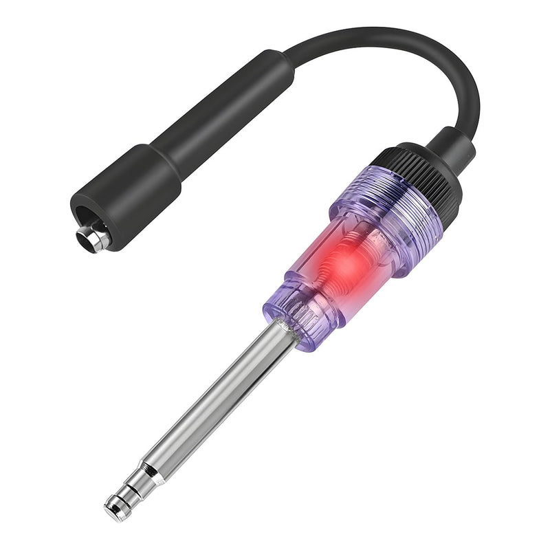 Inline Spark Plug Tester, Straight Boot Engine Ignition Tester Light Easy to Use, Small Armature Diagnostic Detector Tool for Automotive, Car, Lawnmower, Motorcycles, Internal External Engine White/1PCS