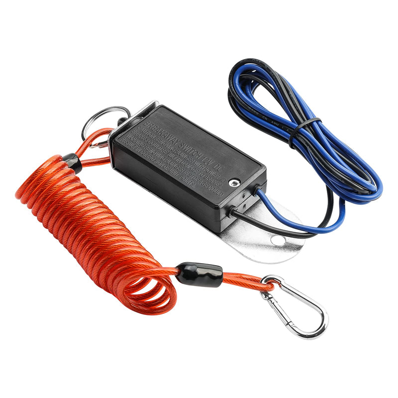 Trailer Breakaway Switch, 6ft Breakaway Coiled Cable with Electric Brake or RV Towing Trailer Red