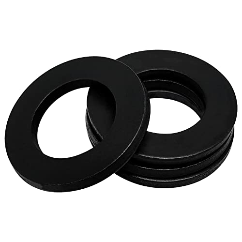 30pcs M16 Carbon Steel Flat Washers, Black Oxide, 2/3" ID, 5/4" OD, 3/32" Thick