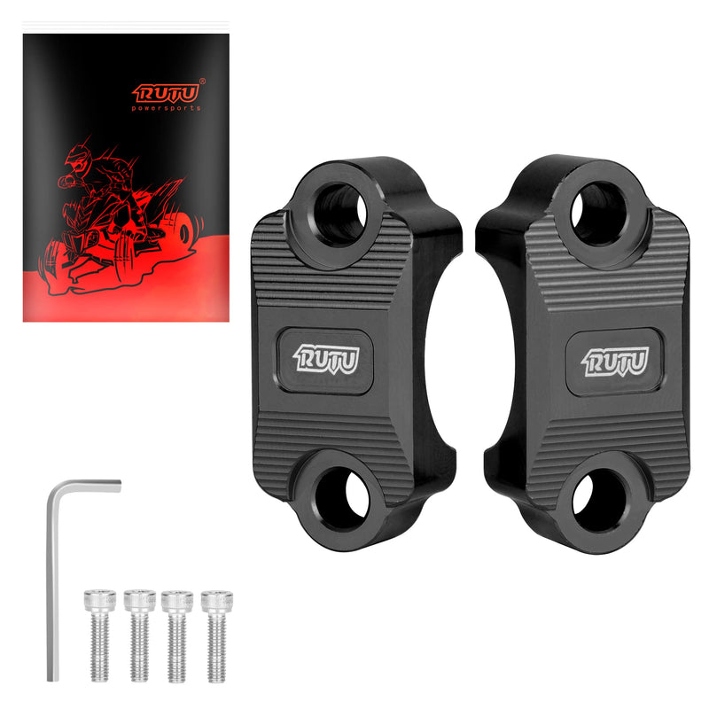 RUTU CNC Motorcycle clamp 7/8 inch Dirt Bike Brake Lever Holder Clamp 1 1/8 for Brake Master Cylinder Clutch Perch Pit Bike CRF250 DRZ YZ KX ATV Quads 4-Wheeler Handlebar Refit Accessories, Black