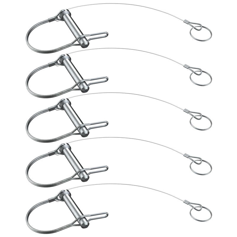 5Pcs Trailer Coupler Pin 5/16x 1-3/4（WxL） Prevents Loss Trailer Hitch Locking Pin with Plastic Coating Tether Steel Quick Release Ring for Shaft Trailer Tongue