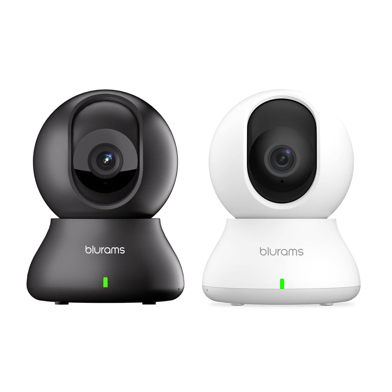 blurams 2PC Security Camera 2K, Baby Monitor Dog Camera 360-degree for Home Security w/Smart Motion Tracking, Phone App, IR Night Vision, Siren, 2-Way Audio