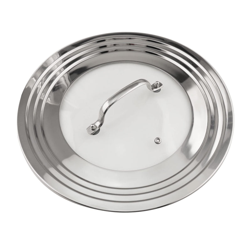 Stainless Steel Universal Lid for Pots, Pans and Skillets-Fits 7" to 12" Replacement Frying Pan Cover and Cast Iron Skillet Lid