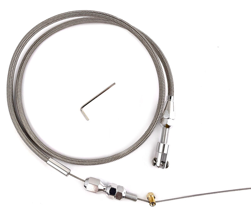 36" Braided Stainless Steel Engine Throttle Gas Cable Kit Compatible with 97-07 Chevrolet/Chevy LS1 Engine 4.8L 5.3L 5.7L 6.0L