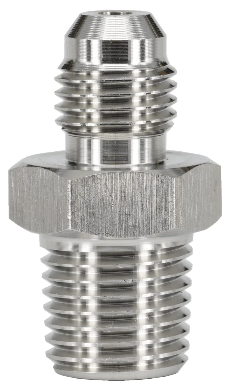 4AN AN4 Male Flare to 1/4 NPT Pipe Male Stainless Steel Brake Hose Fitting Adapter Union Connector,Brake and Clutch Adapter Fitting AN4-1/4"NPT