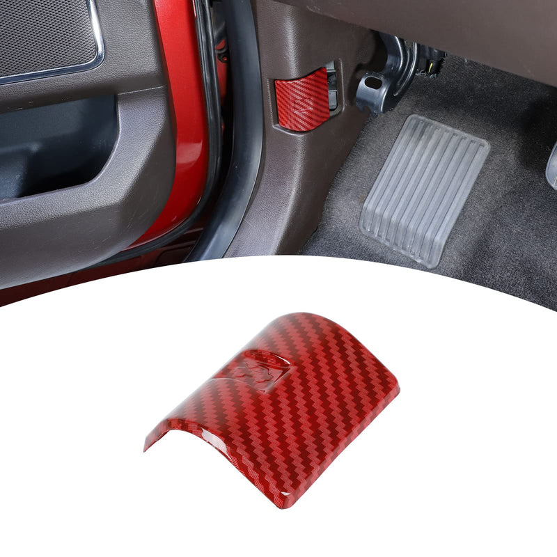 for F150 Red Carbon Fiber Hood Release Switch Latch Trim Cover for Ford F150 2009 up Red Carbon Fiber Grain Interior Accessories