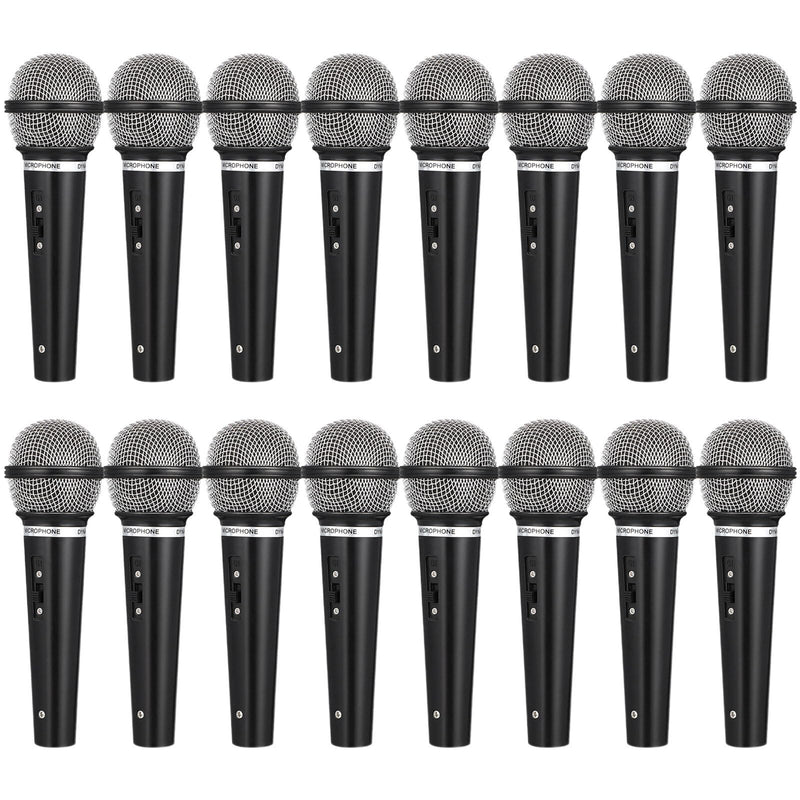 NUOBESTY Fake Microphone for Kids Handheld Microphone Prop Plastic Mics Pretend Toys for Karaoke Costume Prop Halloween Party Favors 16Pcs
