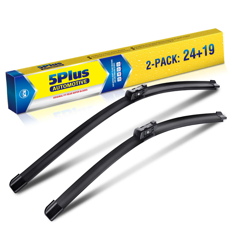 24"+19" Windshield Wiper Blades Replacement For VW Volkswagen Jetta 2011-2023 Passat 2012-2018 CC 2013-2017, Premium All-Season Automotive Replacement Windshield Wiper Blades For My Car-Top Lock 16mm 24''+19''(Top Lock 16mm) Fit for VW