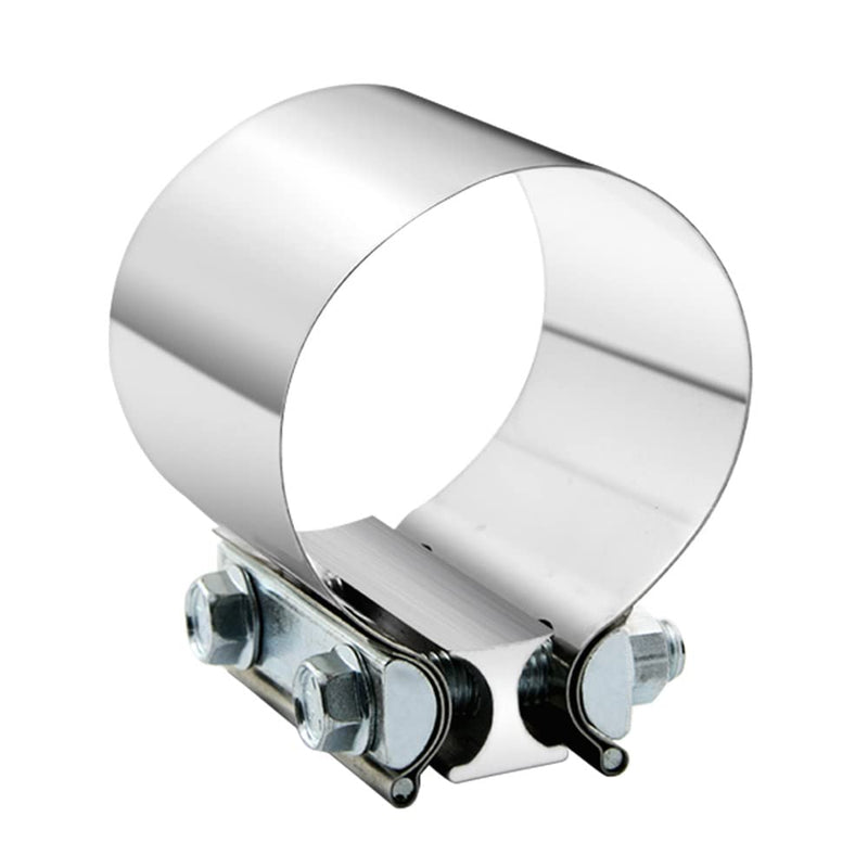 4" 4.0 Inch Exhaust Clamp Butt Joint Band Clamp Sleeve Coupler Stainless Steel 4 Inch for Exhaust Pipes, Mufflers and Catalytic Converters (1 PCS) 1 4.0"