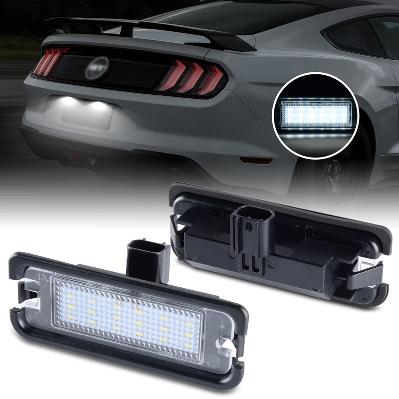 Gempro LED License Plate Light for Ford Mustang 2015-2023 Rear Bumper Tag Lamps Assembly 6000K White, 2PCS 2015-2023 Mustang