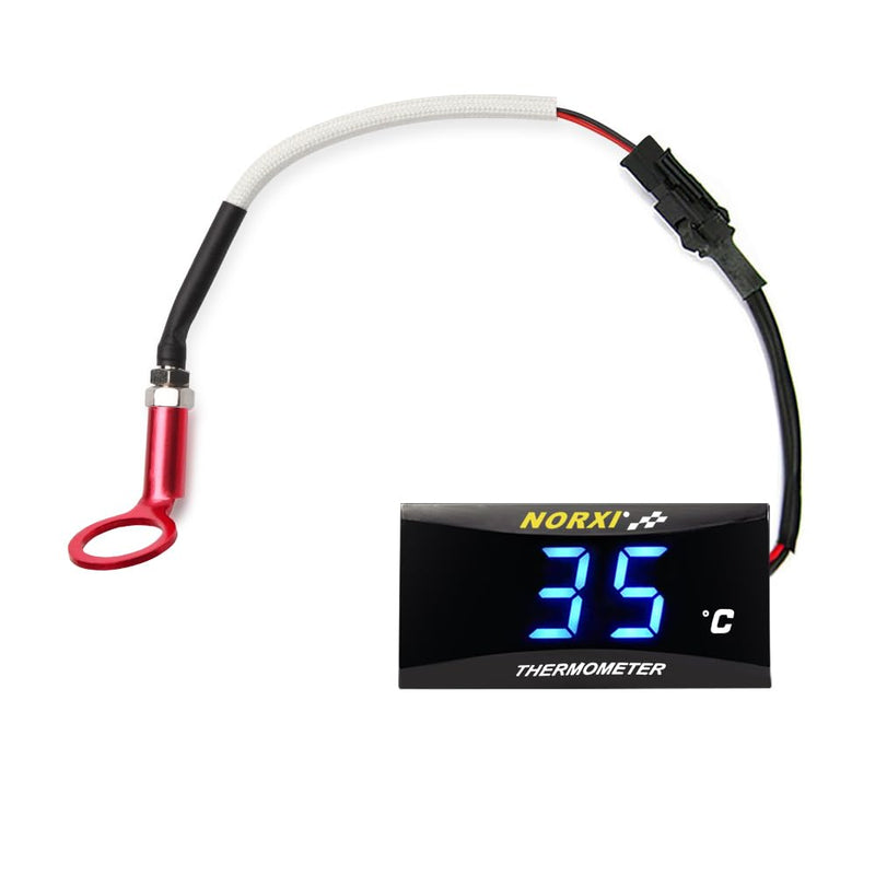  [AUSTRALIA] - Cylinder Head Temperature Meter Engine Temperature Gauge with 10mm 14mm Probe Sensor Adapter (Blue,14mm) Blue