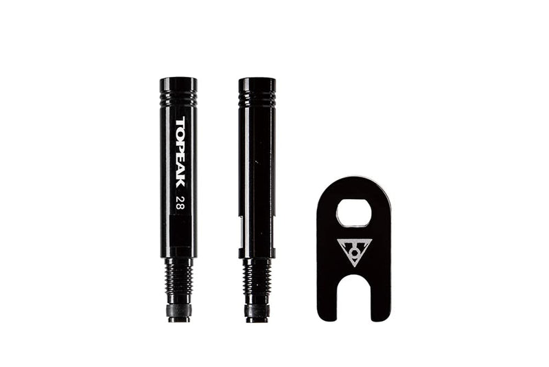 Topeak Valve Extender Set - 28mm, 40mm, or 70mm - Pair, Black 28mm Extension