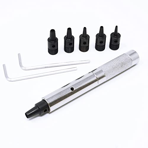 Japan Made Belt Hole Puncher for Leather Interchangeable 5-8mm 6 Size Punch Head (L) Punch Set, POLARIS Brand Japanese Tool L