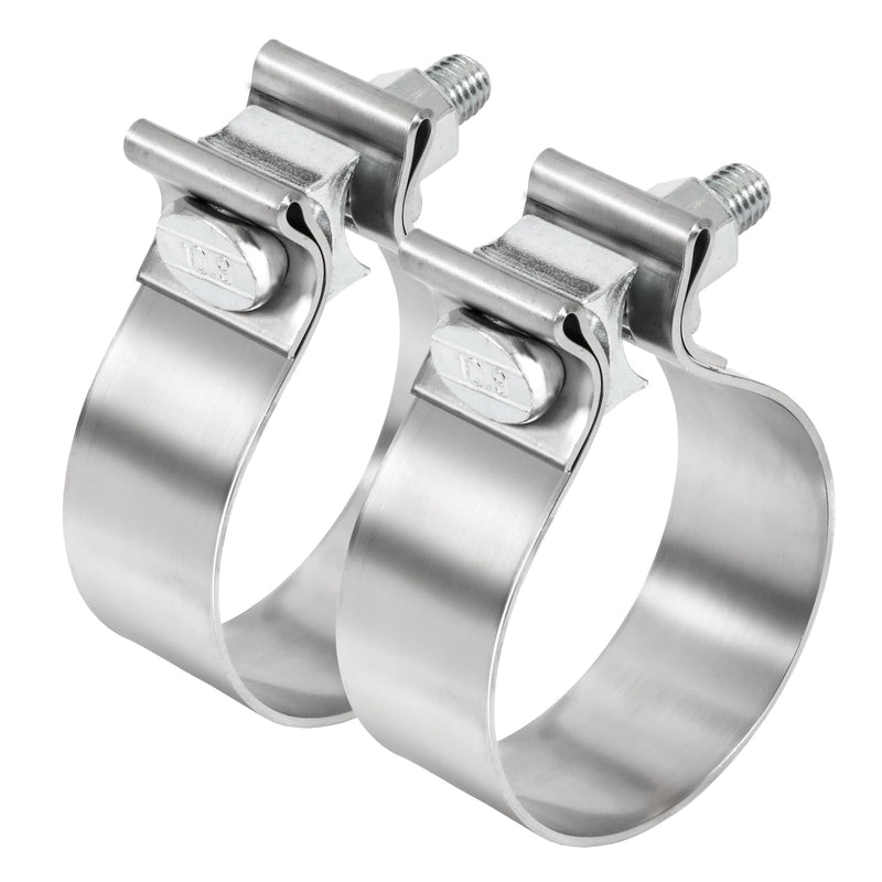 TIROL 3 Exhaust Clamp 3 inch Exhaust Clamp Stainless Steel Narrow Band Muffler Clamp for 3" OD Exhaust Pipe, Muffler Pipe 2Pcs 3 Inch Exhaust Clamp 2pcs