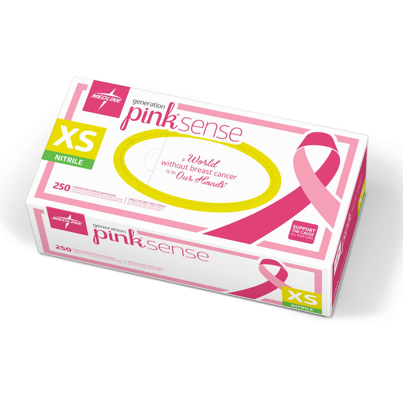 Medline Generation Pink Sense Nitrile Exam Gloves Small