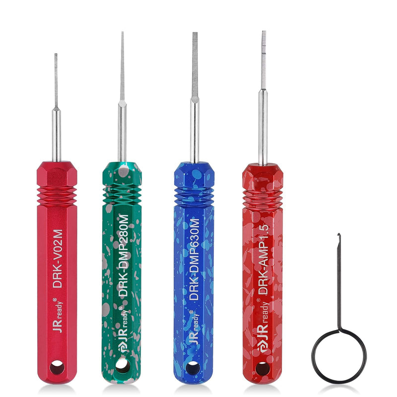 JRready ST5234 Pin Extractor Tool Set for AMP Super Seal1.5 /Metri Pack 150,280/TE 968880,968849/ JST Connector kit,Automotive Wire connectors Sealed Male/Female Terminal Removal Tool Kit 5PCS