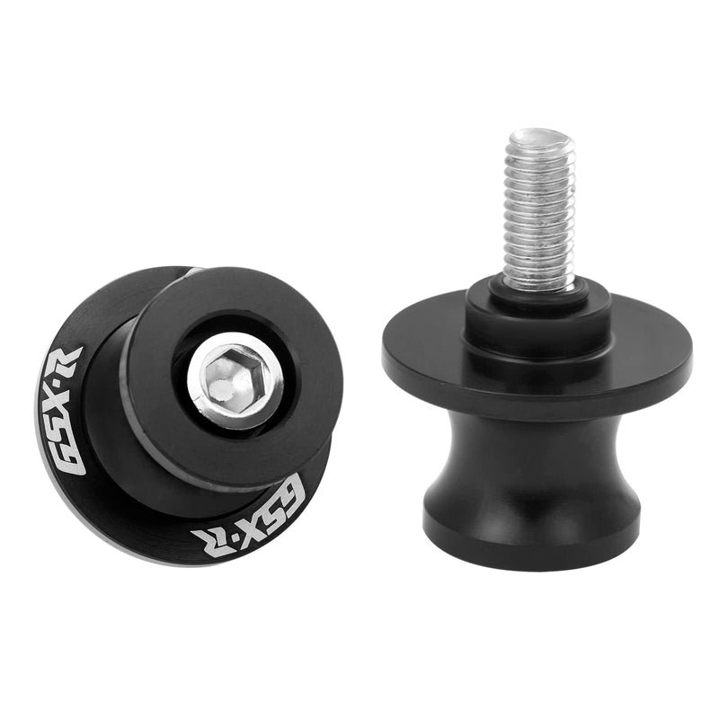 2Pcs Motorcycle Swing Arm Spools for Suzuki GSXR 125 250 300 600 750 1000 Aluminum (Black) Black
