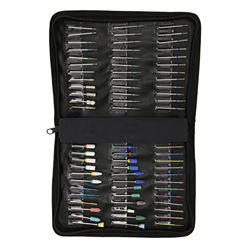 Nail Bit Storage Bag,Large Capacity Dustproof Nails Bit Set Bag,Portable Multifunctional Nail Kit Bag for Professional Nail Art Pens, Nail Brush,Nail Tools