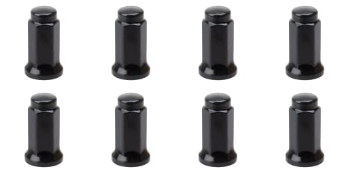 (8 Pack) Tusk Flat Base Lug Nut 10mm x 1.25mm Thread Pitch w/14mm Head Black