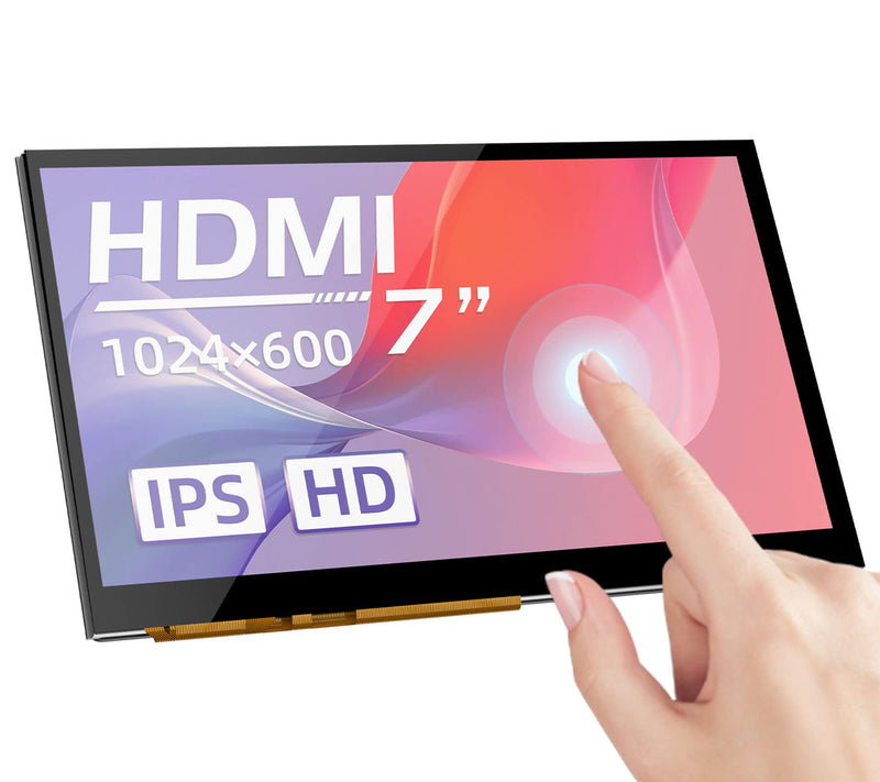 BIGTREETECH 7 inch HDMI Touch Screen Display 1024x600, IPS 160° View Angle Monitor Compatible with Sovol-SV08 Raspberry-Pi 4B, 3B, Banana Pi, Windows 10 8 7 HDMI 7'
