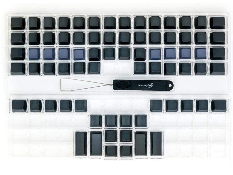 Advantage360 Blank Keycap Set - PBT Plastic | 76 Key Set | Logo Keycap Puller Minimalist