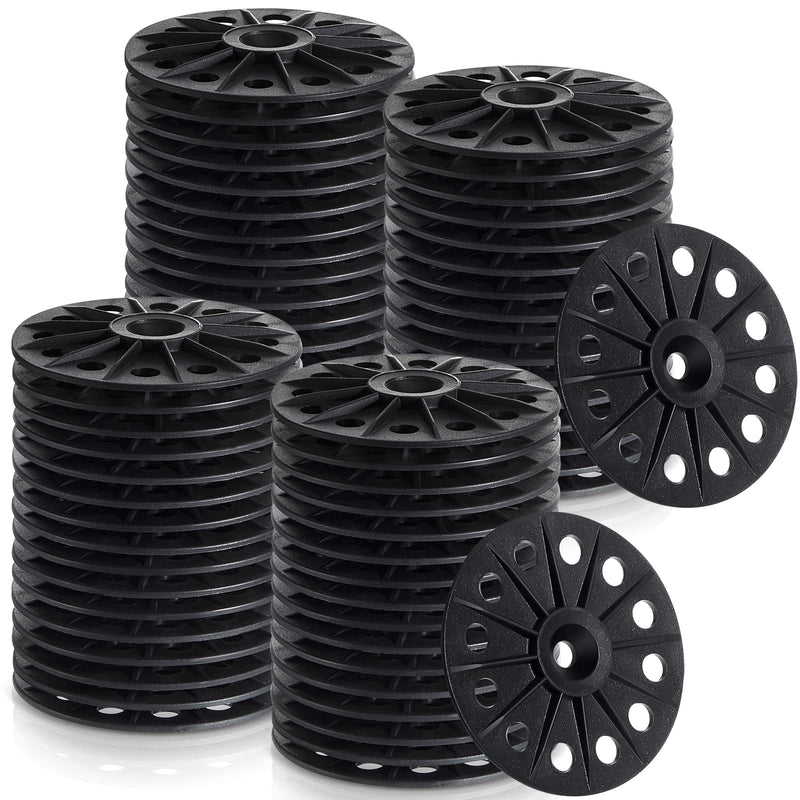 Polypropylene Washers 60 mm for Fixing Supporting Rigid Foam Insulation Panels and Sheets Load Spreading Plastic Washers Flat for Screws and Nail, Black(200 Pcs) 200