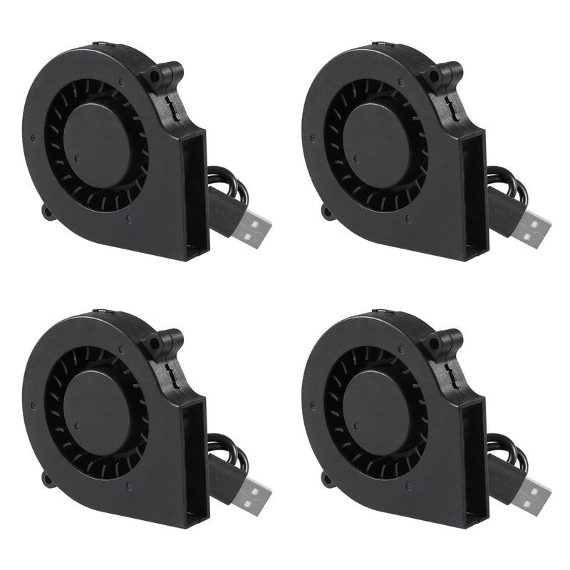 UMLIFE 4PCS 75mm 5V USB DC Brushless Cooling Blower Fan for 3D Printer, PC CPU Computer Case Cooler (75mm x 15mm) 4PCS 75mm x 15mm