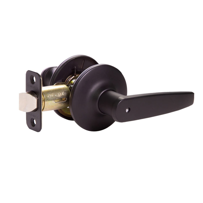Design House 779140 Delavan Privacy Bed and Bath Door Lever Matte Black Bed & Bath Lock