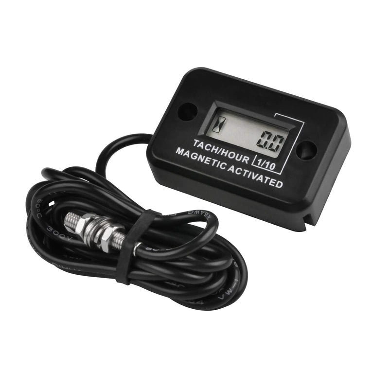 LCD Digital Magnetic Activated Tachometer Hour Meter,Rotating Shaft Hours Meter,Use for Diesel/Gas Engine Motor,Compressors,Motors,Generator or a Host of Other Equipment