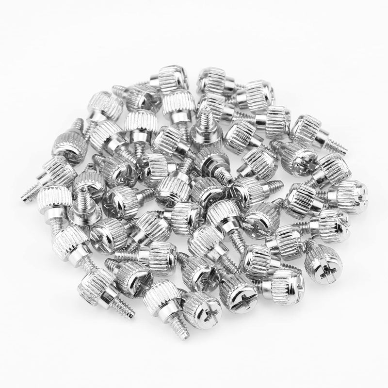 50 Pieces 6-32 Thread, Silver Color 6#-32x6 Computer Case Thumbscrews, Thumb Screws for Computer Case/Cover/Power Supply/Hard Drives Silver, thumb screws, 6#-32x6