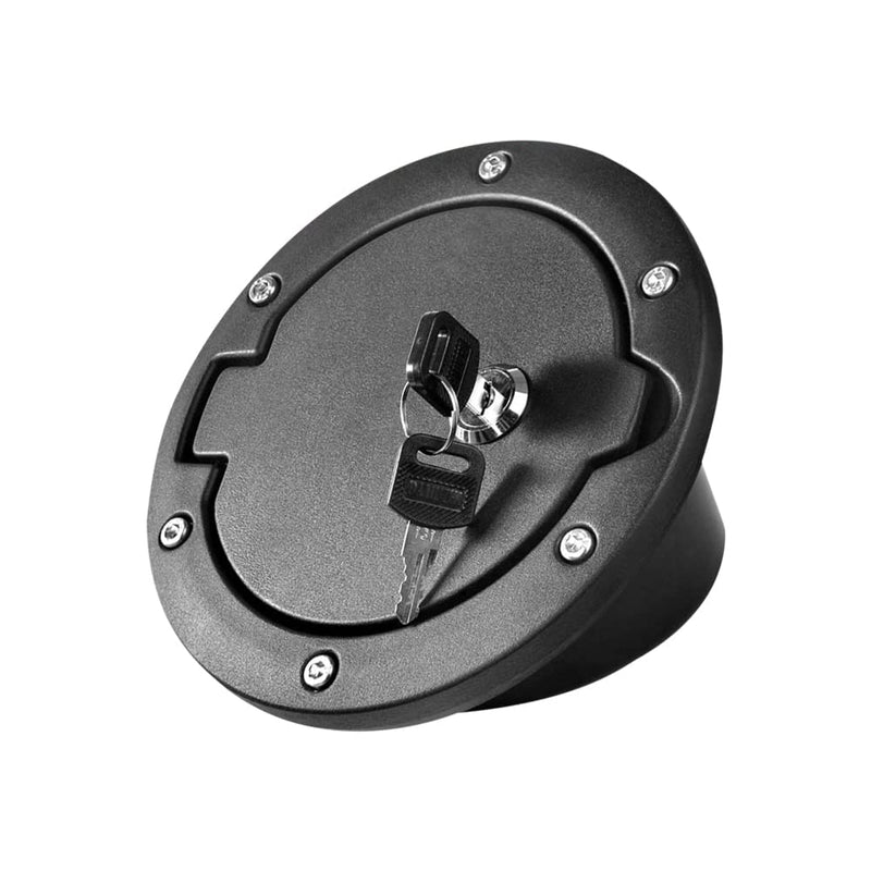 Fuel Filler Door Locking Gas Tank Cap Cover Compatible with 2007-2018 Jeep Wrangler JK JKU Sport Rubicon Sahara Unlimited With key