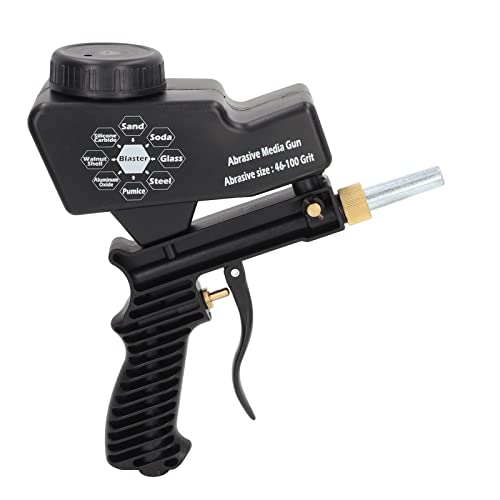 Air Sand Gun, Handheld Sandblaster, Removal Glass Etching, 70-150 PSI Working Pressures Sandblasting Gun, Air Sand Kit for Air Compressor Blasting Spray Gun