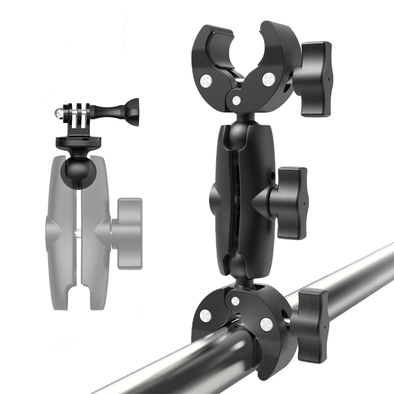 Super Clamp Double Camera Clamp, Crab Plier Clip Bracket Monitor Magic Arm Adapter for Desk Photo Studio Light Stand, Photography Reflector, Photo Boom Stand, Cross Bars, Pole Stick Shoot Accessories Height:8.8"Double Handlebar Clamp
