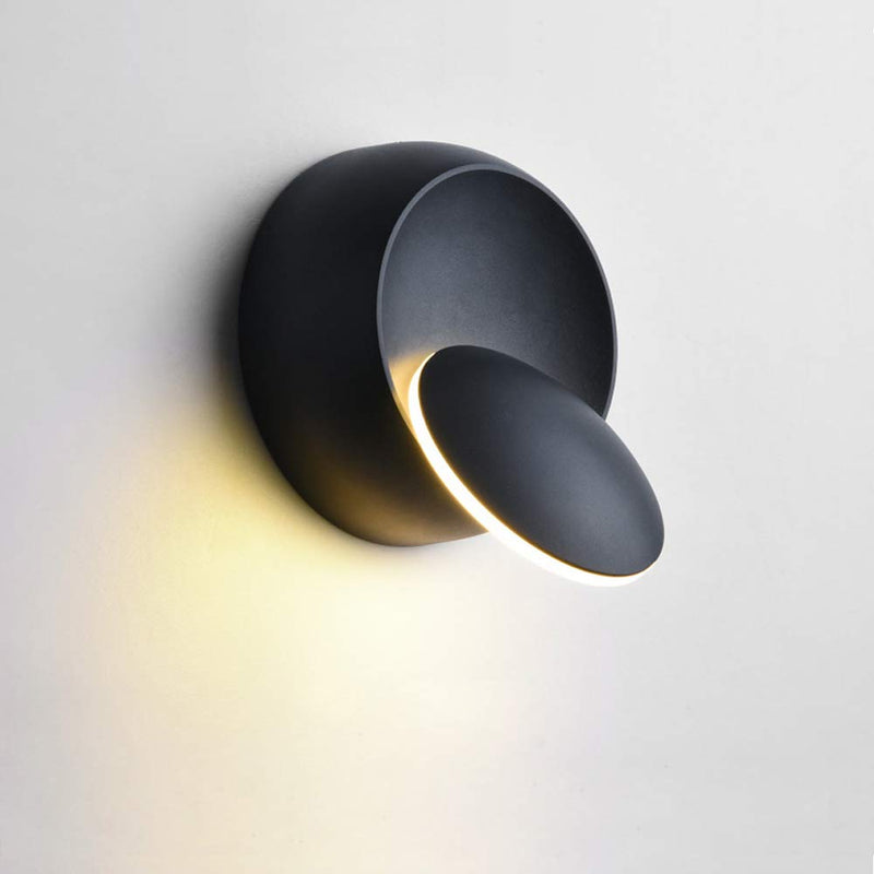 Chrasy Modern Wall Sconce 5W LED Wall Light Lighting Direction Adjustable 3000k Warm White Indoor Hardwired Wall Lamp for Bedside Kitchen Hallway Staircase Aisle (Black) Black