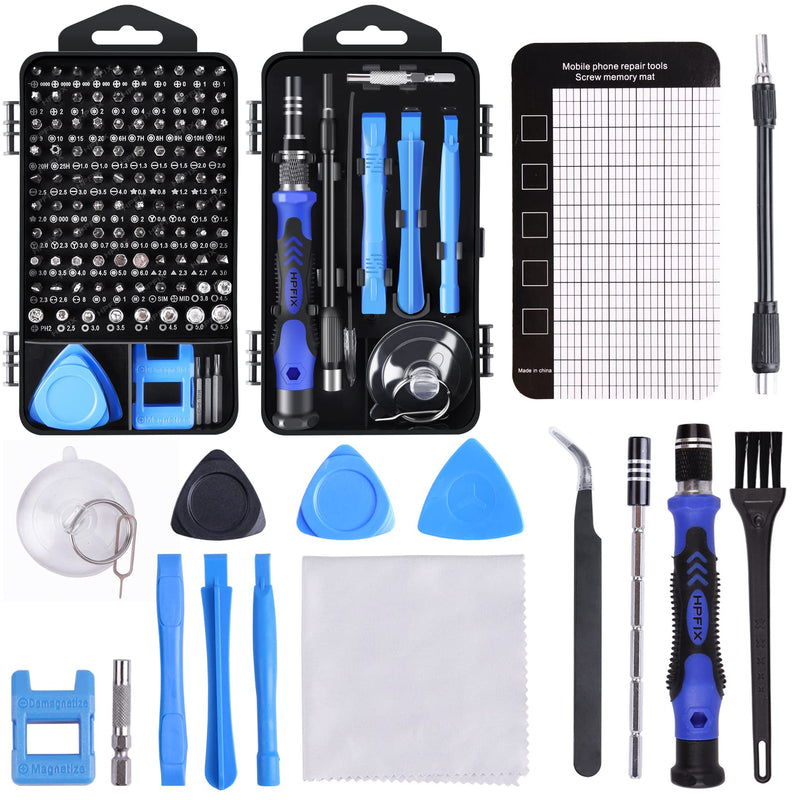 Precision Screwdriver Sets 124-Piece Computer Tool Kit with 101 Bits Magnetic, Electronics Repair Tool Kit for iPhone, MacBook, Laptop, PC, Tablet, PS4, Xbox, Nintendo, Game Console Blue-124