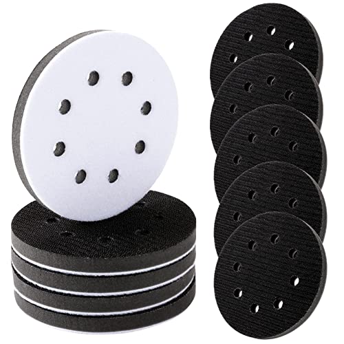 10 Pack 5 Inch 8 Holes Foam Sanding Pads for Orbital Sander